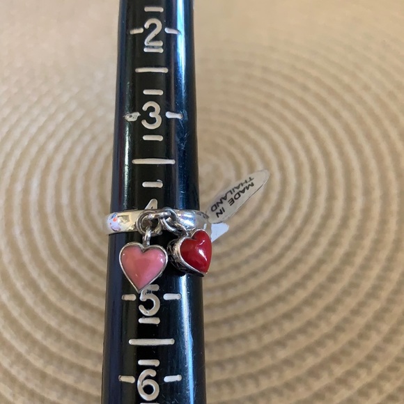 NEW 925 silver ring size 4 with pink and red heart-shaped stones - Picture 4 of 8